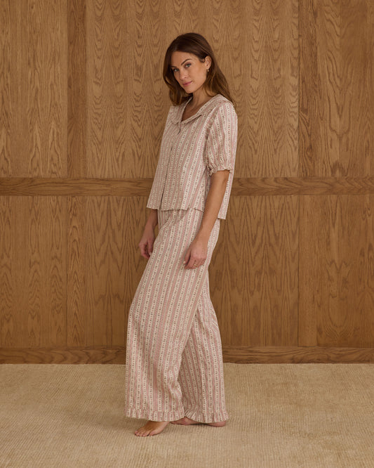 Women's Candy Cane Stripe Ruffle Pajamas
