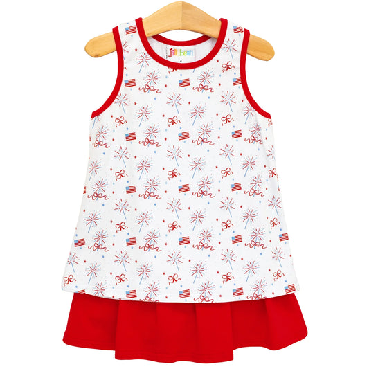Jellybean - Fireworks and Freedom Bow Back Skort Set