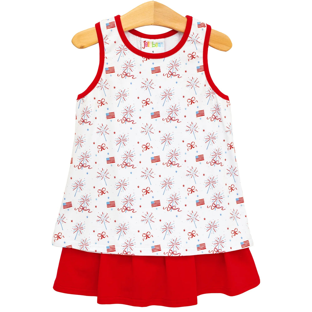 Jellybean - Fireworks and Freedom Bow Back Skort Set