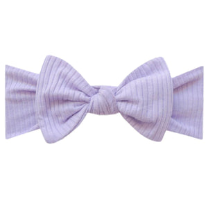 Copper Pearl - Periwinkle Rib Knit Headband Bow