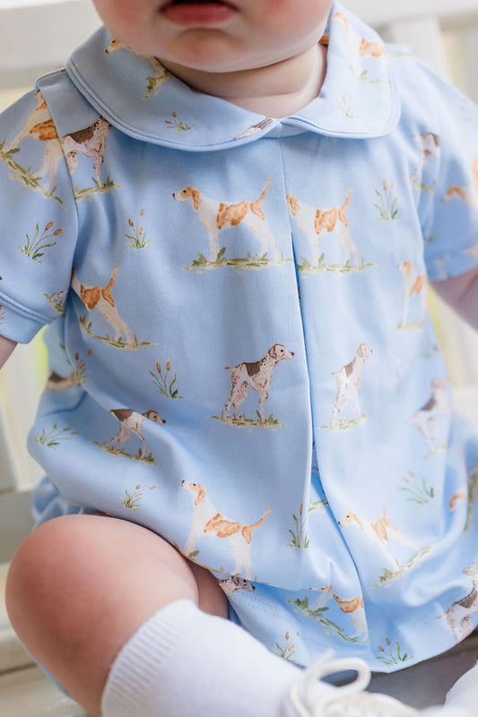 James & Lottie Puppy Dog Tails Rory Diaper Set, soft fabric with playful puppy dog tail design for young children.