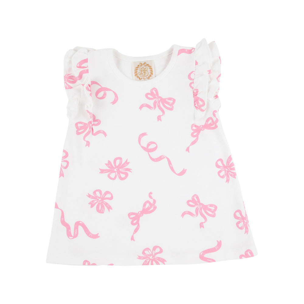 The Beaufort Bonnet Company - Ruehling Ruffle Top - Never Too Many Bows (Hamptons Hot Pink)