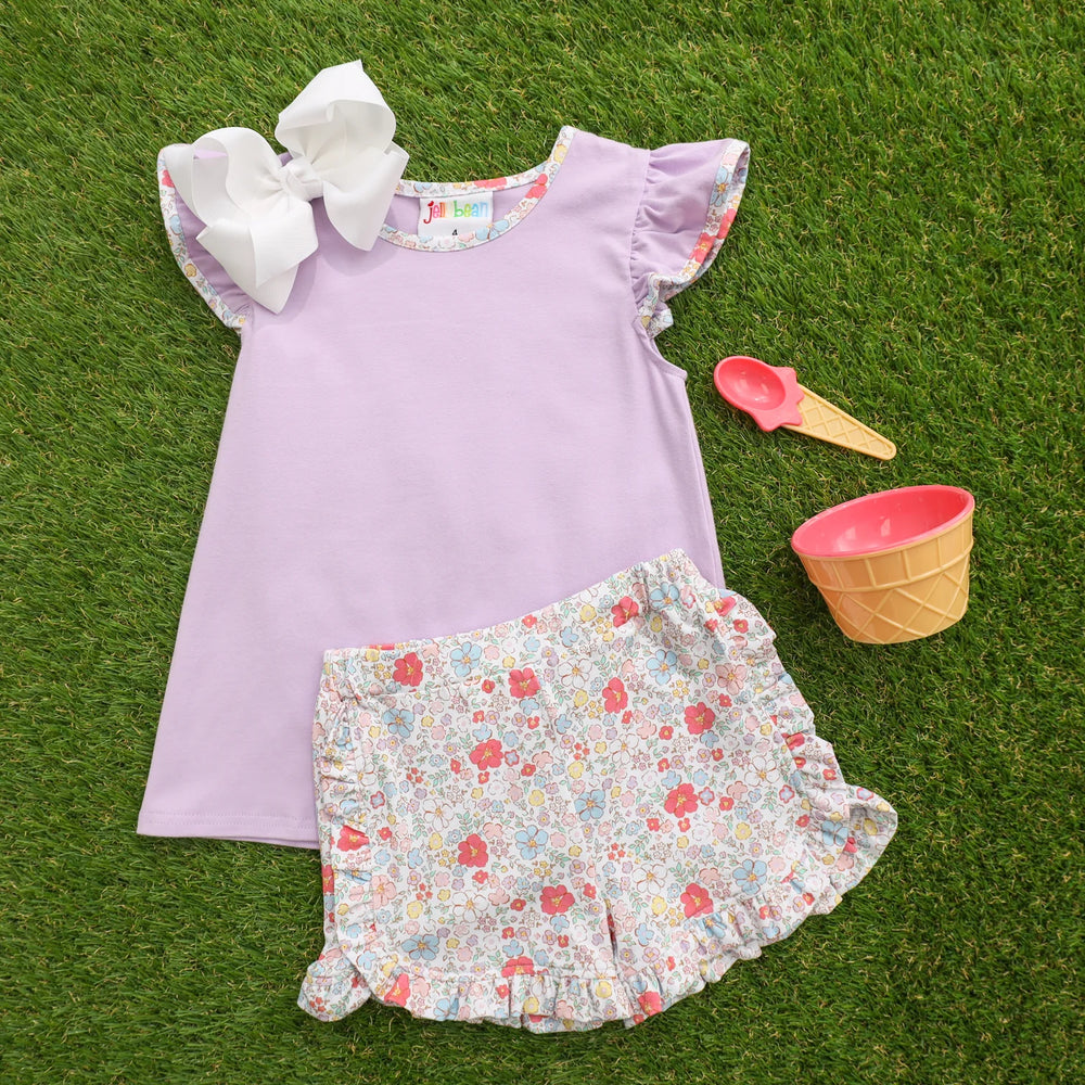 
            
                Load image into Gallery viewer, Jellybean - Summer Floral Ruffle Short Set
            
        
