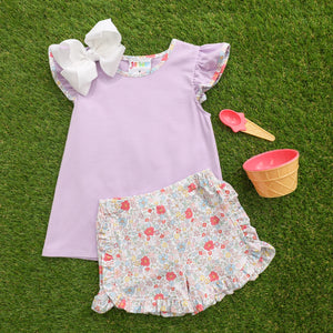 Jellybean - Summer Floral Ruffle Short Set