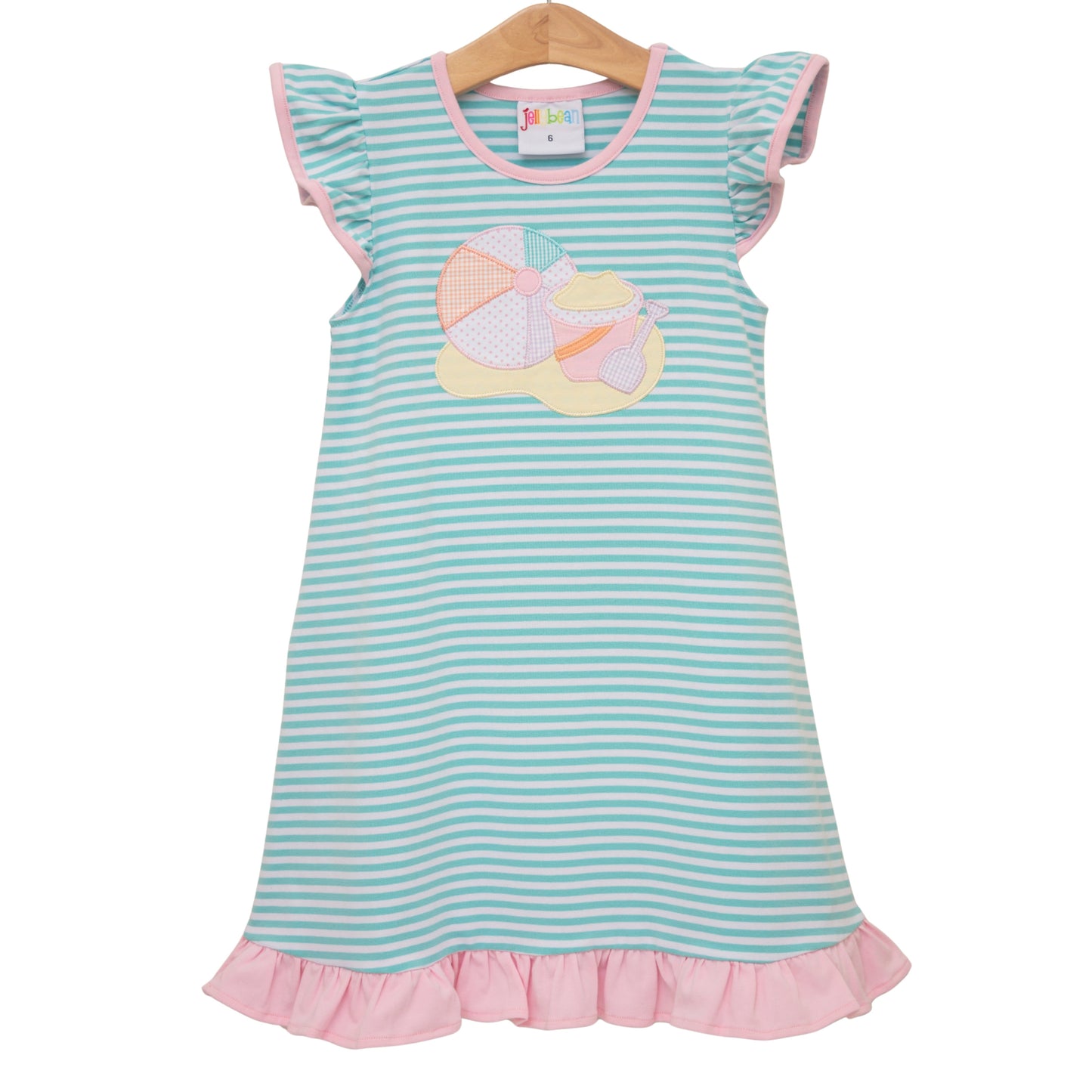 Jellybean Beach Days Flutter Dress in lightweight fabric with floral print, flowing design, perfect for summer beach outings.