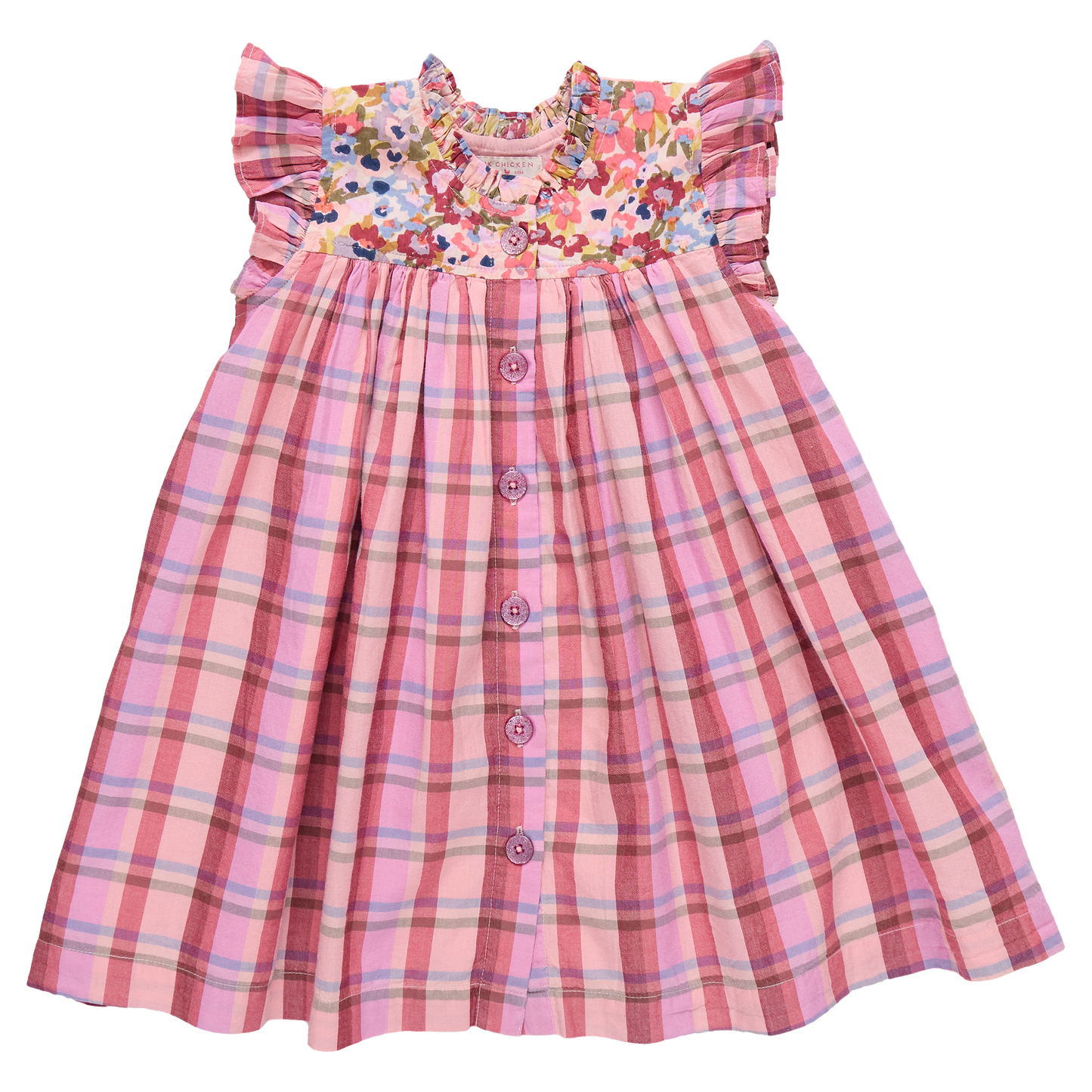 Burgundy Madras Plaid Girls Kaylee Dress