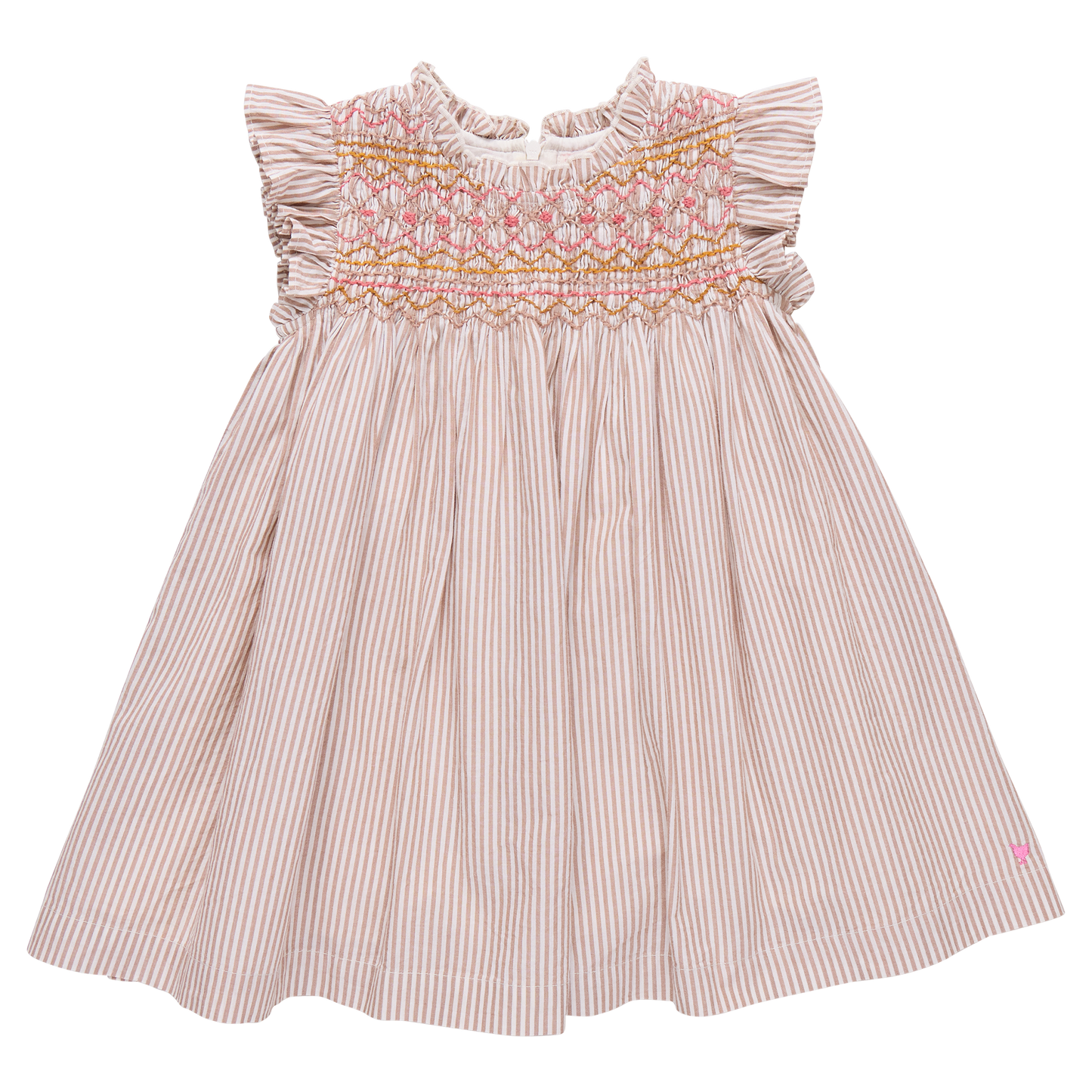 Tawny Brown Stripe Girls Stevie Dress
