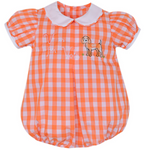 Remember Nguyen - Orange and White Gingham 'V is for Vols Girl Bubble