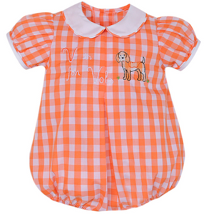 Remember Nguyen - Orange and White Gingham 'V is for Vols Girl Bubble