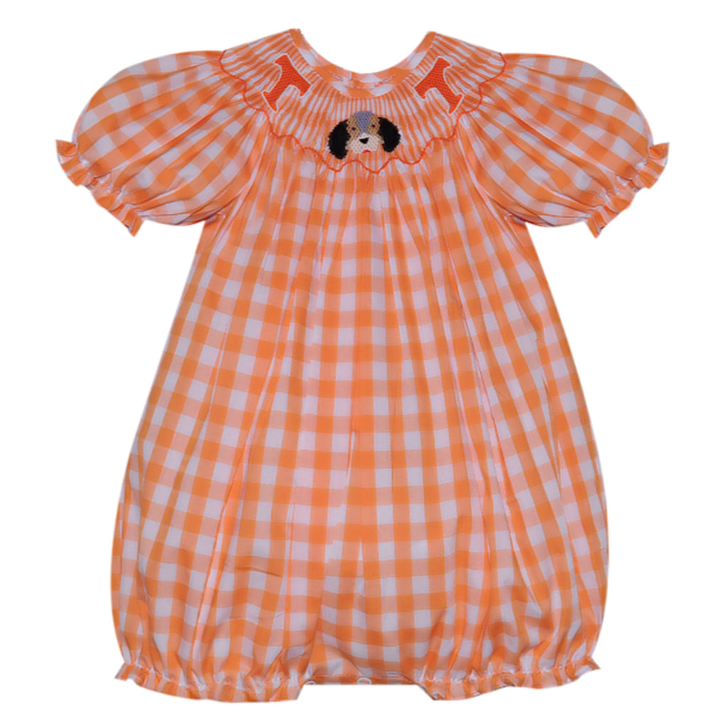 Remember Nguyen - Orange and White Gingham Smocked Smokey and Power T Bubble