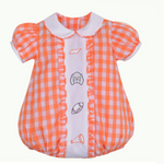 Remember Nguyen - Orange and White Gingham 4 Logo Embroidery Girls Bubble