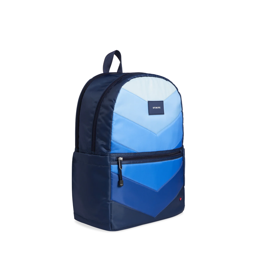 
            
                Load image into Gallery viewer, State Bag - Kane Double Pocket Large Chevron Blue Puffer
            
        