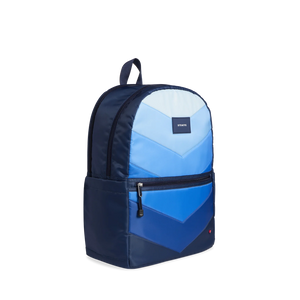 State Bag - Kane Double Pocket Large Chevron Blue Puffer