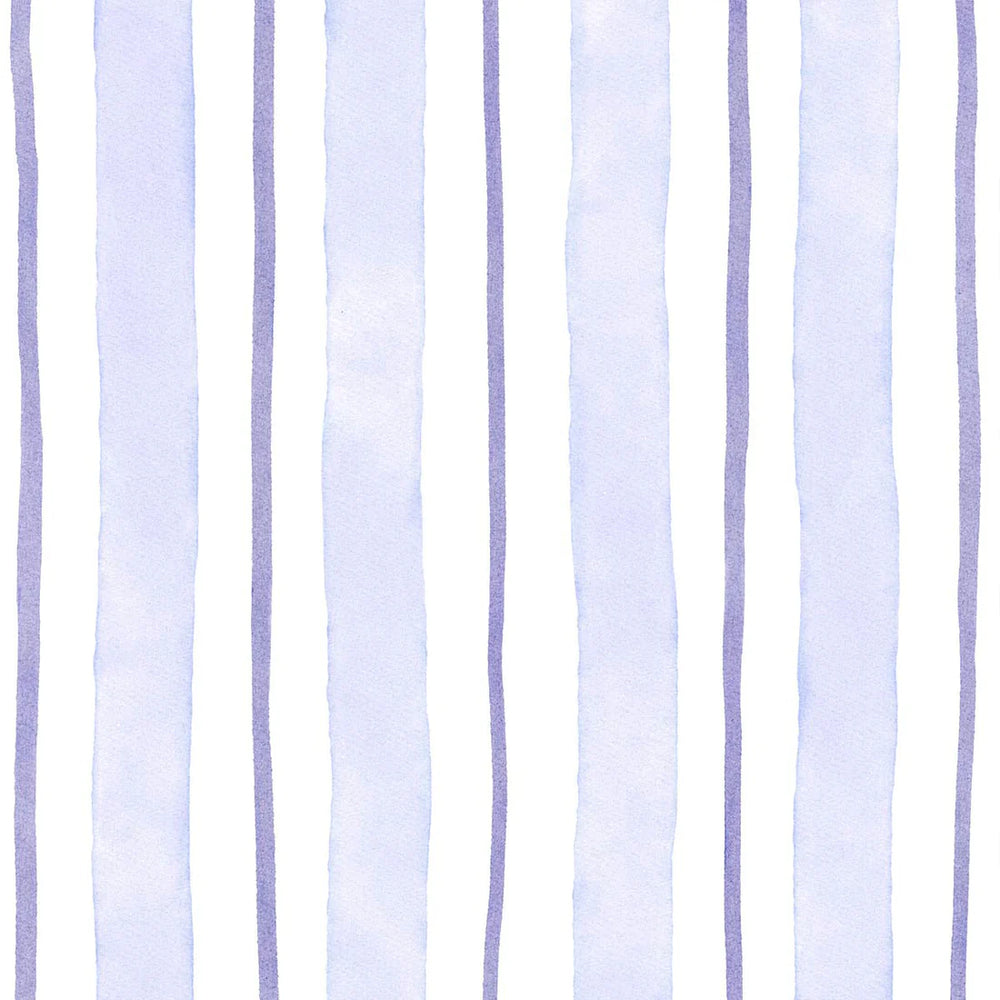 Lavender Bow - Blue Stripe Classic Footie