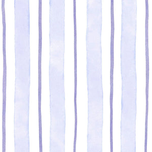 Lavender Bow - Blue Stripe Classic Footie