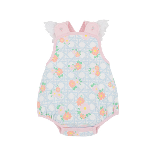 The Beaufort Bonnet Company - Saylor Sunsuit - Pima - Cayman Island Cane/Palm Beach Pink