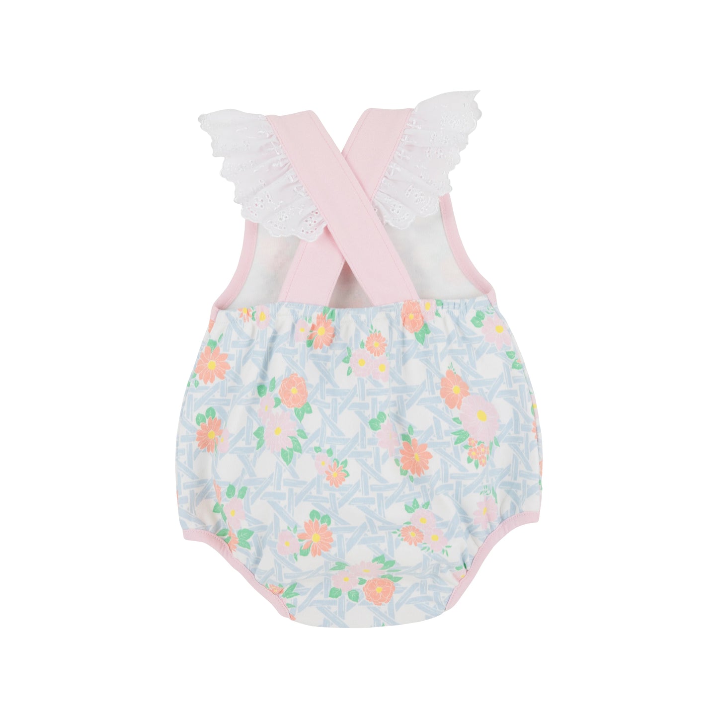 The Beaufort Bonnet Company - Saylor Sunsuit - Pima - Cayman Island Cane/Palm Beach Pink