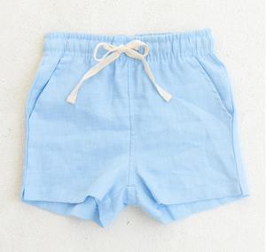 Little Paper Boat - Light Blue Linen James Shorts