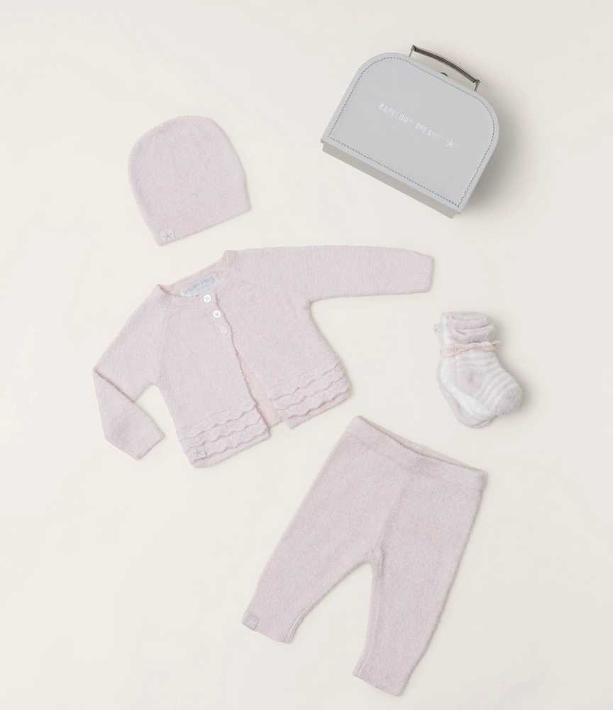 Barefoot Dreams - Cozychic Girls Lite Classic Newborn Set in Pink