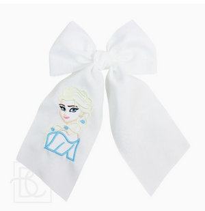 Beyond Creations- Princess Embroidered Bow- Aqua Ice Princess