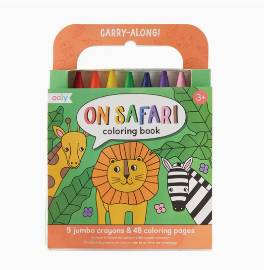 Ooly - Carry Along Crayon & Coloring Book Kit - On Safari