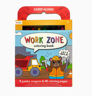 Ooly - Carry Along Crayon & Coloring Book Kit - Work Zone