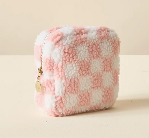 The Darling Effect - Blush Check Square Teddy Pouch