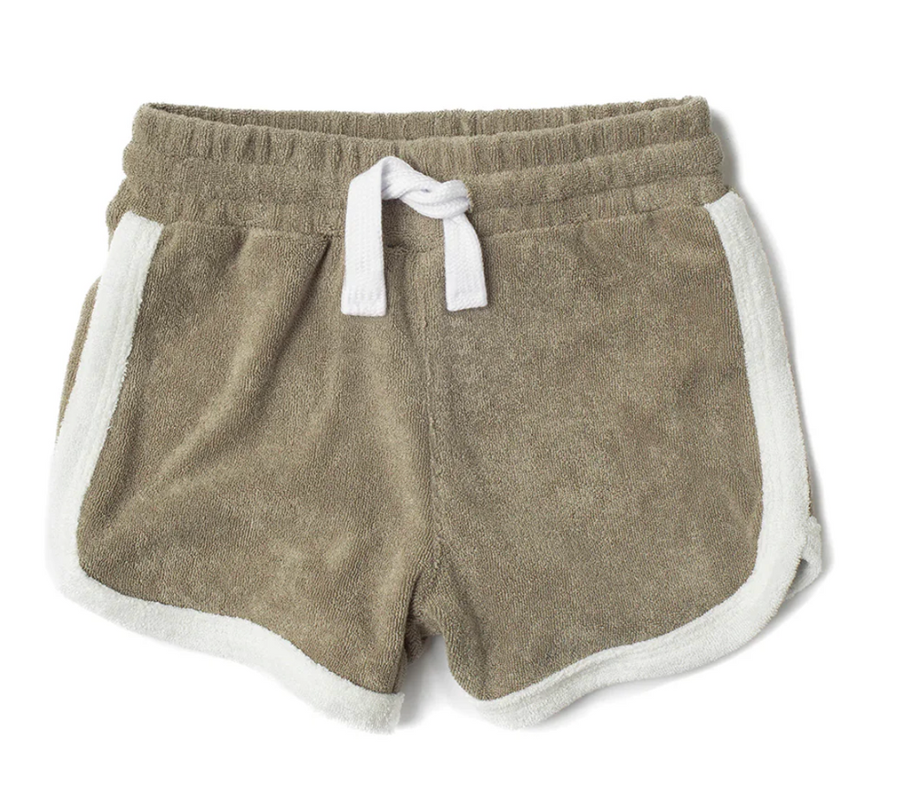 Little Bipsy - Khaki Green Terry Cloth Track Shorts