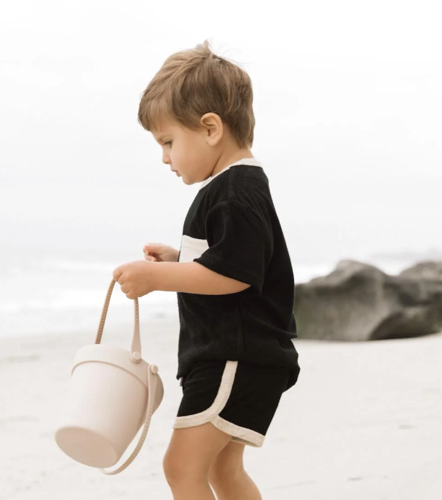 Little Bipsy - Black Terry Cloth Track Shorts