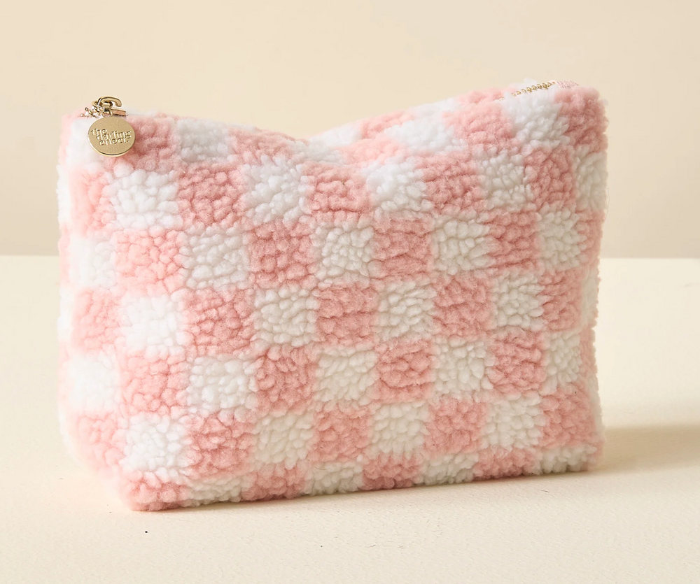 The Darling Effect - Blush Checkered Teddy Pouch