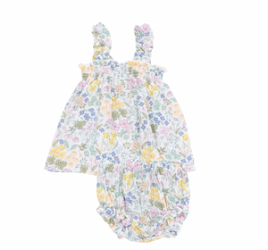 Angel Dear - Samantha Floral Ruffly Strap Top & Bloomer