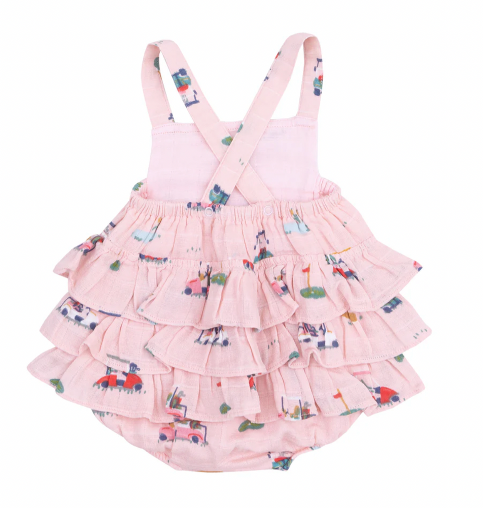 Angel Dear - Golf Cart Cuties Pink Ruffle Sunsuit