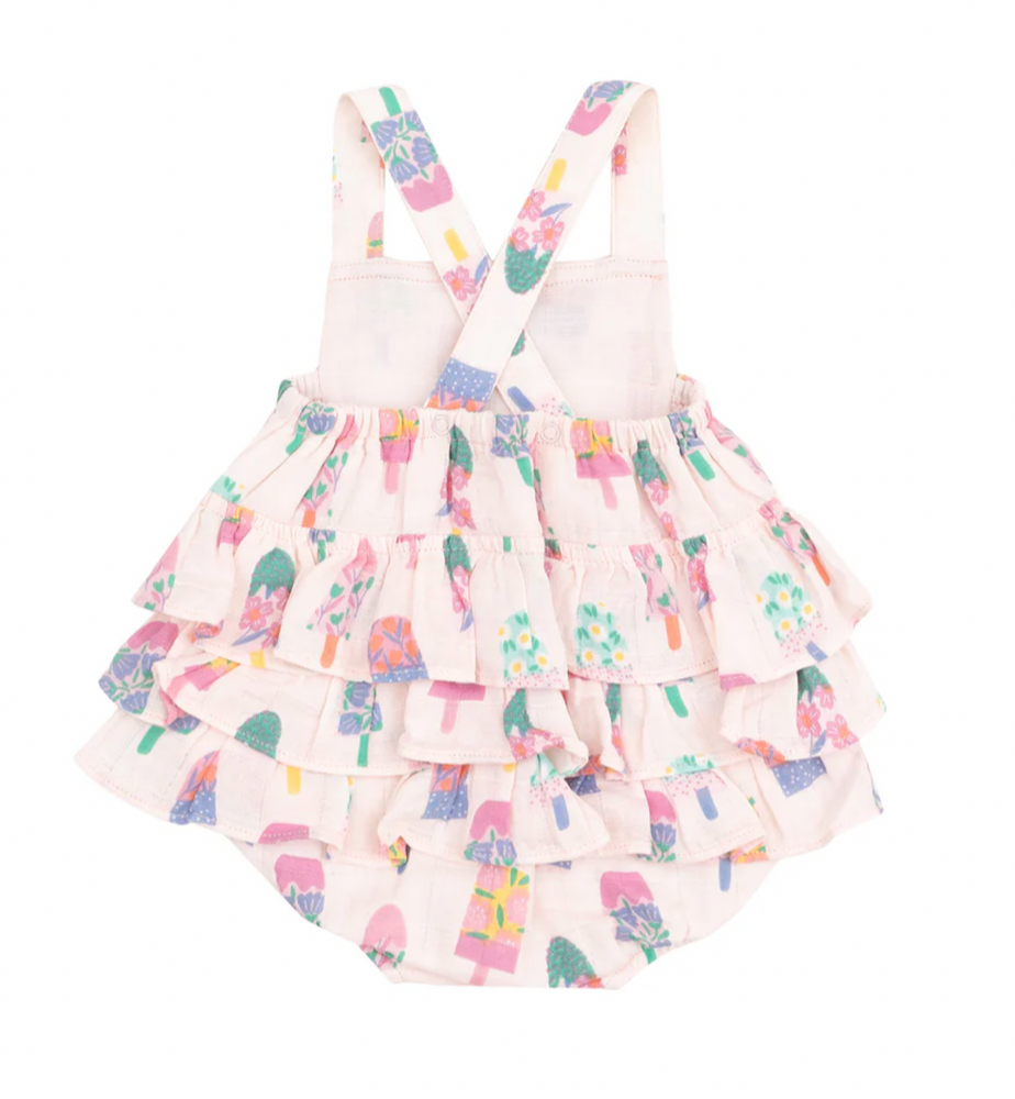 Angel Dear - Floral Popsicles Ruffle Sunsuit