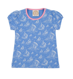 The Beaufort Bonnet Company - Penny's Play Shirt St Simons Sailboat/Hamptons Hot Pink