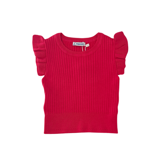 Mayoral - Magenta Knit Ribbed Top