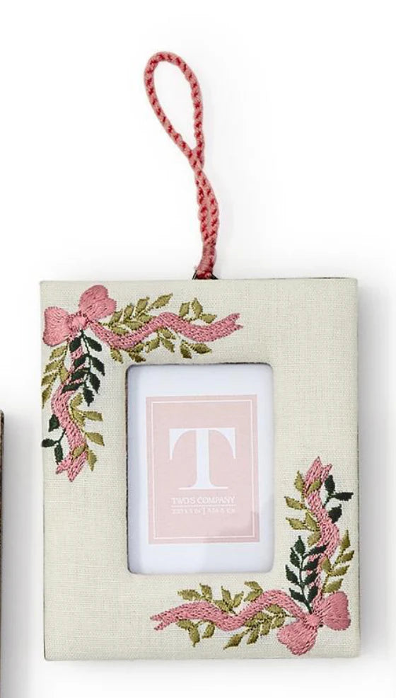 Holiday Memories 2 1/4 3 Embroidered Photo Frame Ornament