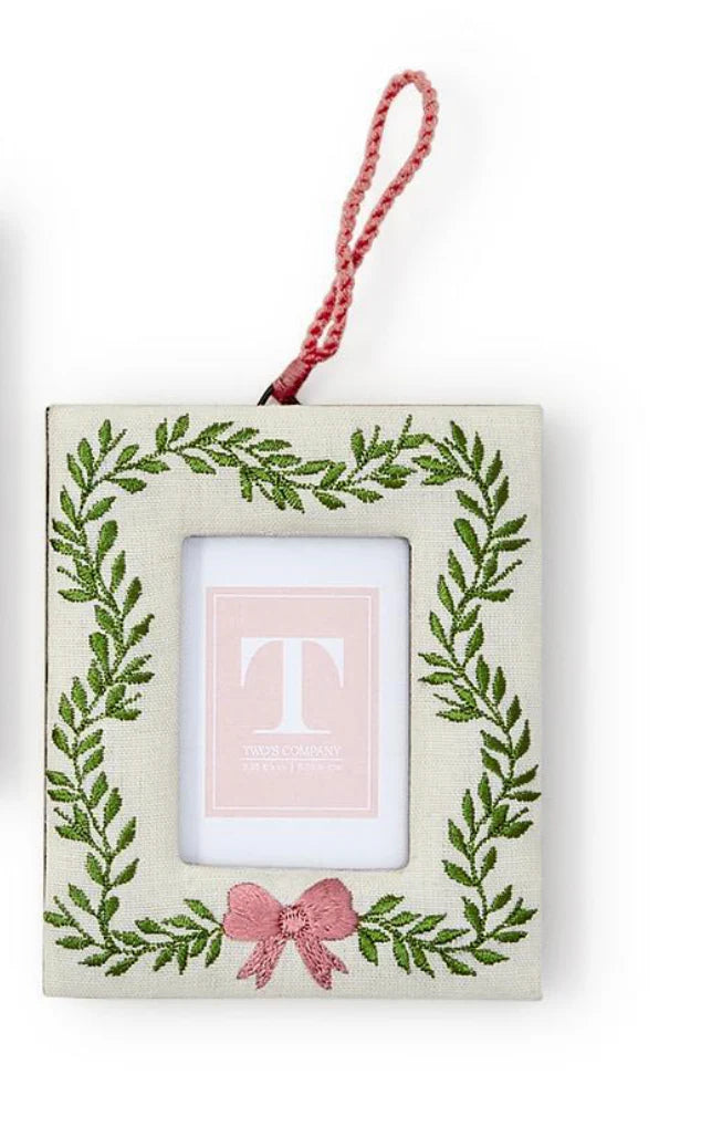Holiday Memories 2 1/4 3 Embroidered Photo Frame Ornament