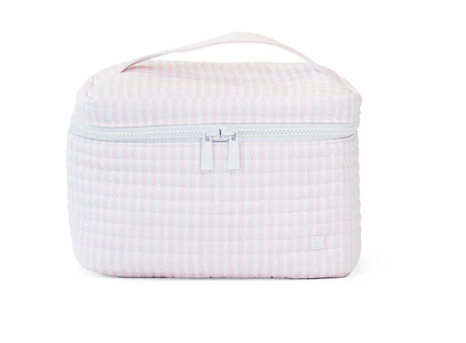 Quilted train set by TRVL Designs featuring a colorful, soft fabric train with detailed stitching and playful design.