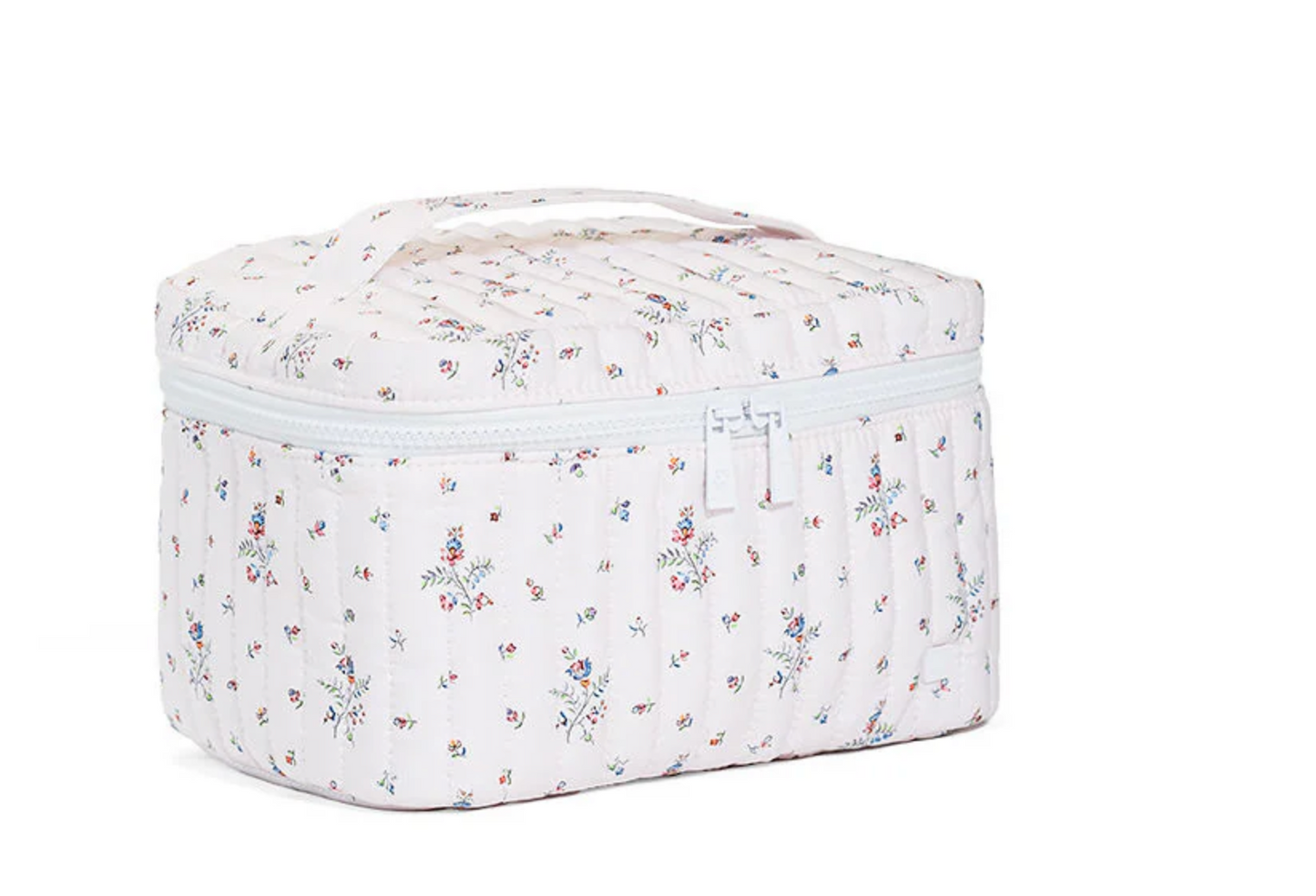 Quilted train set by TRVL Designs featuring colorful, padded train cars with detailed stitching and playful design.