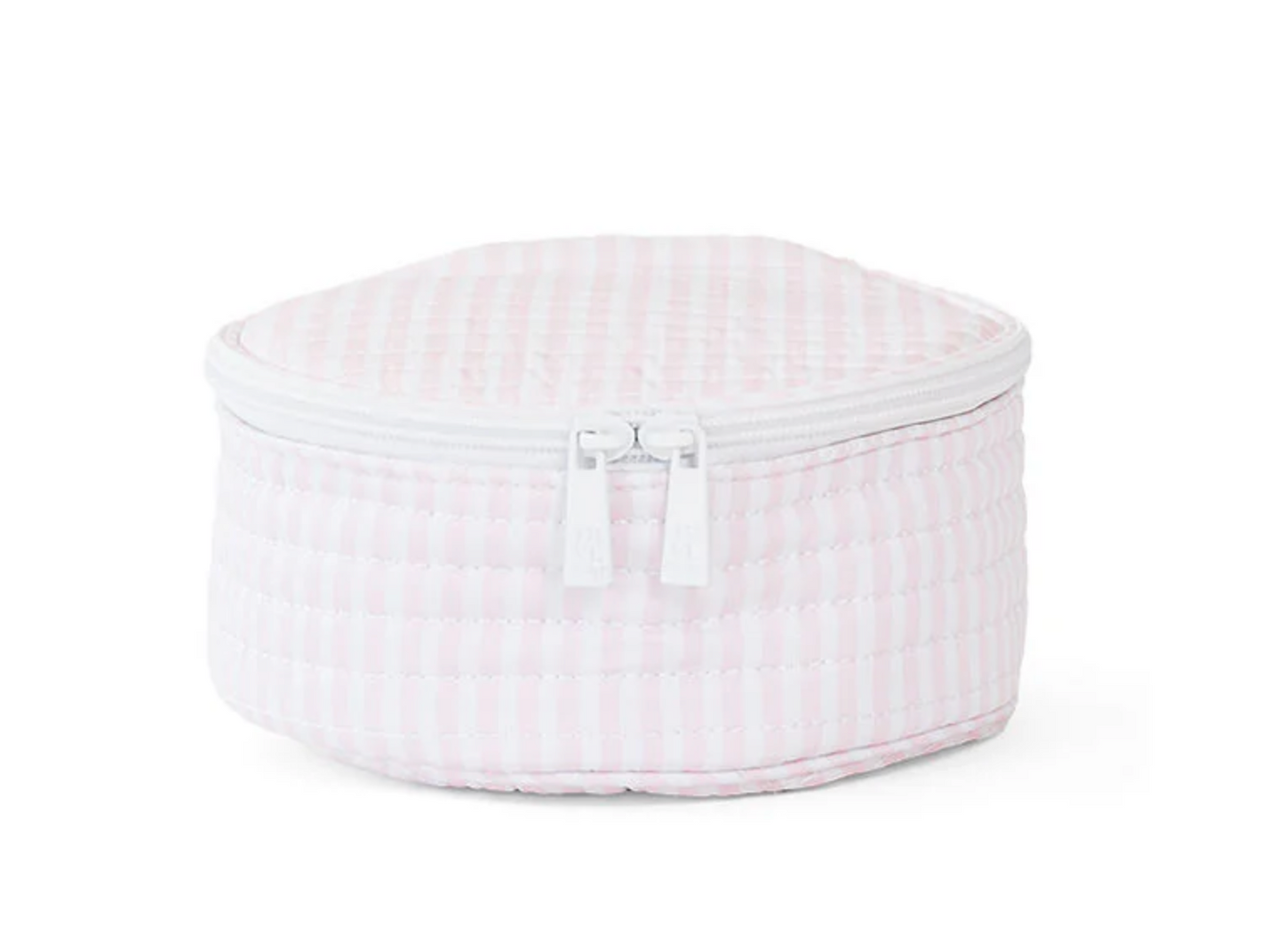 TRVL Designs Quilted Jewel Round cushion with intricate quilted pattern and plush fabric, shown in a close-up view.