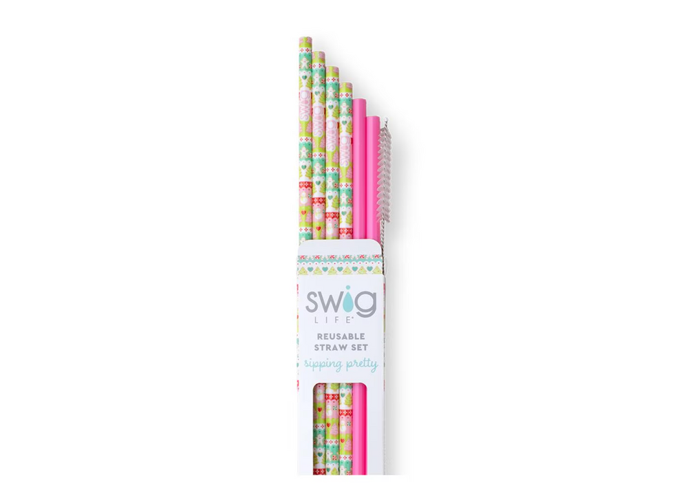 Swig - Cookie Jar + Pink Reusable Straw Set