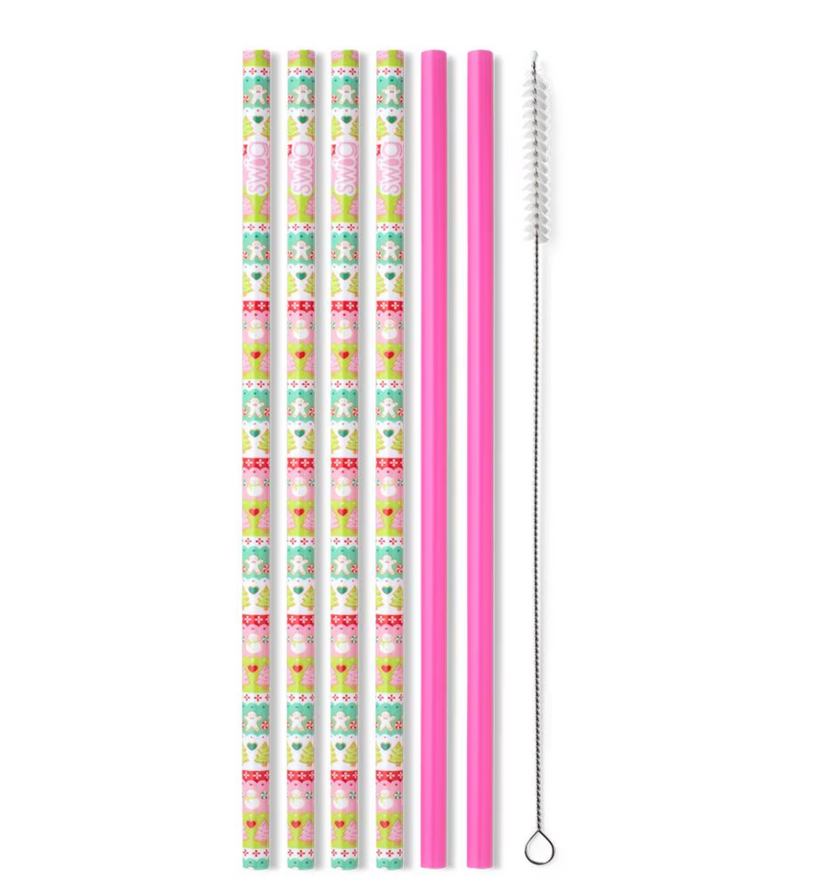 Swig - Cookie Jar + Pink Reusable Straw Set