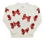 Belle Cher - Red Bows Cream Sweater