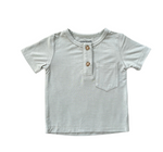 Babysprouts - Short Sleeve Henley Shirt - Seagrass