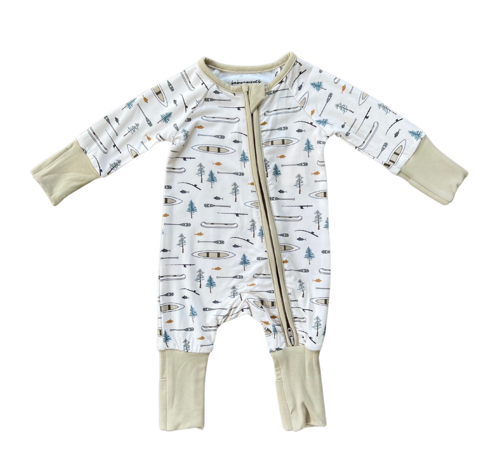 Babysprouts - Long Sleeve Zip Romper - Canoe