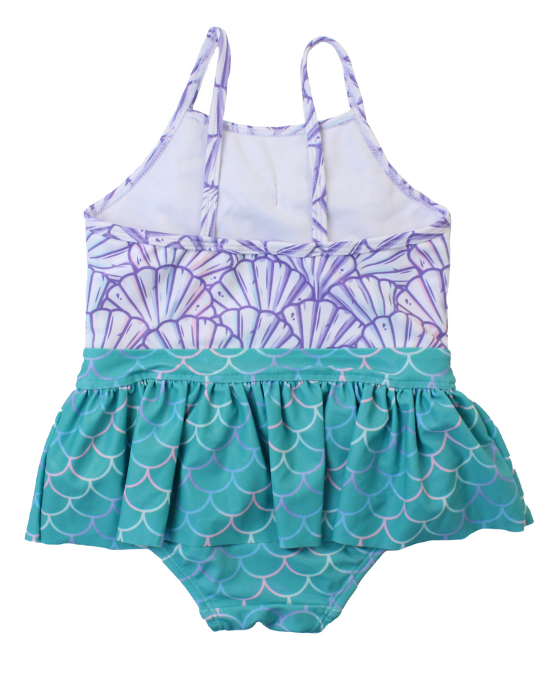 
            
                Load image into Gallery viewer, Ruffle Butts - Magical Mermaid Big Bow Skirted One Piece
            
        