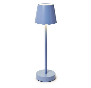 Two's Company - Blue LED Cordless Table Lamp with Scalloped Edge