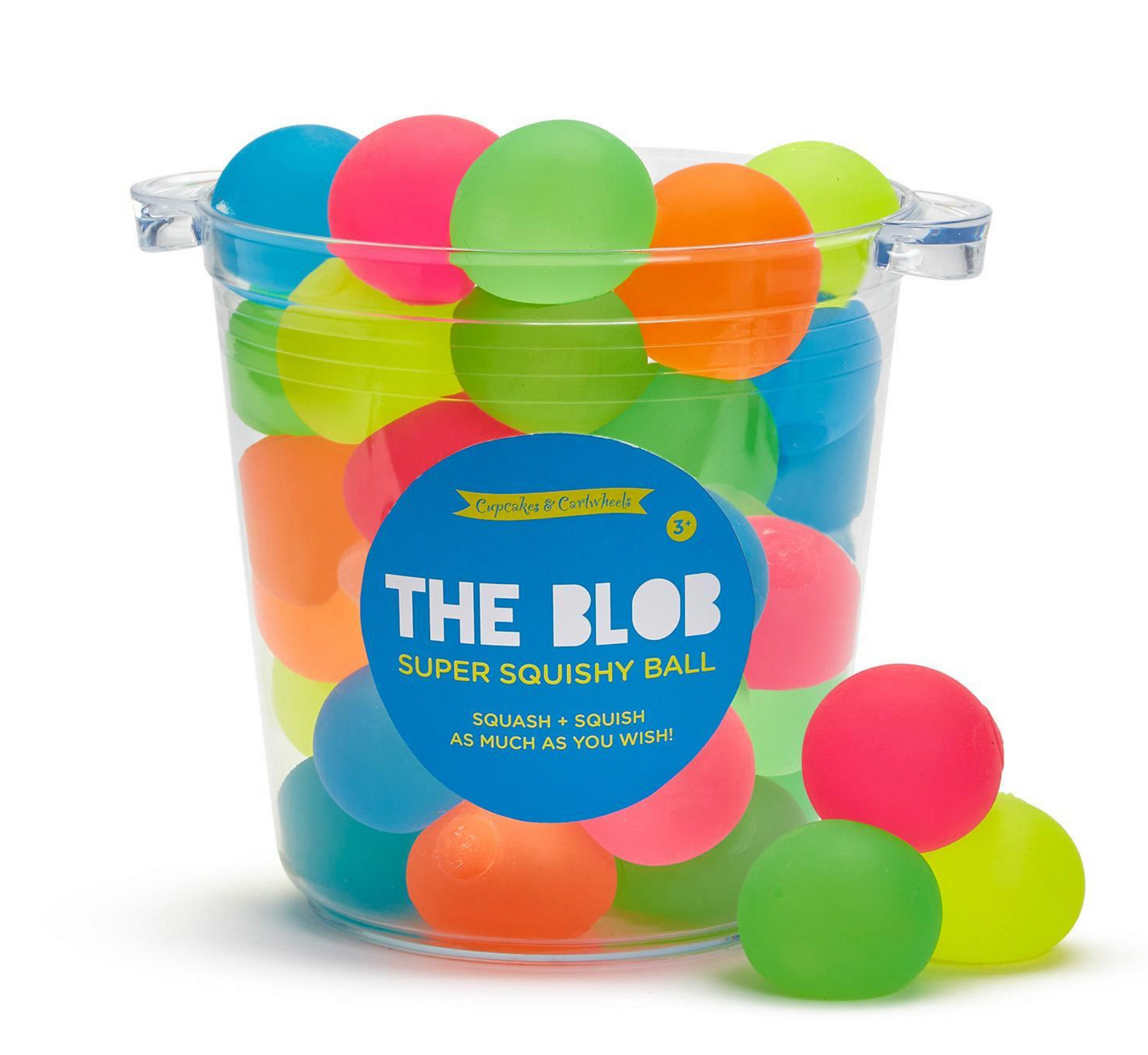 Colorful Blob Squishy Ball from Cupcakes & Cartwheels by Sweet E's Children's Boutique, soft and squeezable toy for children.