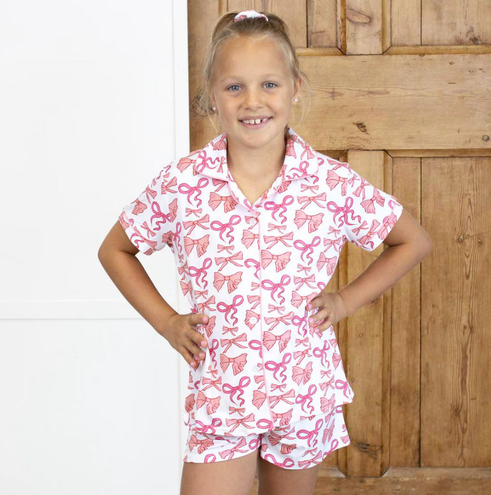 The Royal Standard - Girl's Sutton Bow Sleep Short Set