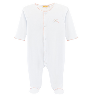 Baby Club Chic - Pretty Bows Footie w/ Crochet Trim